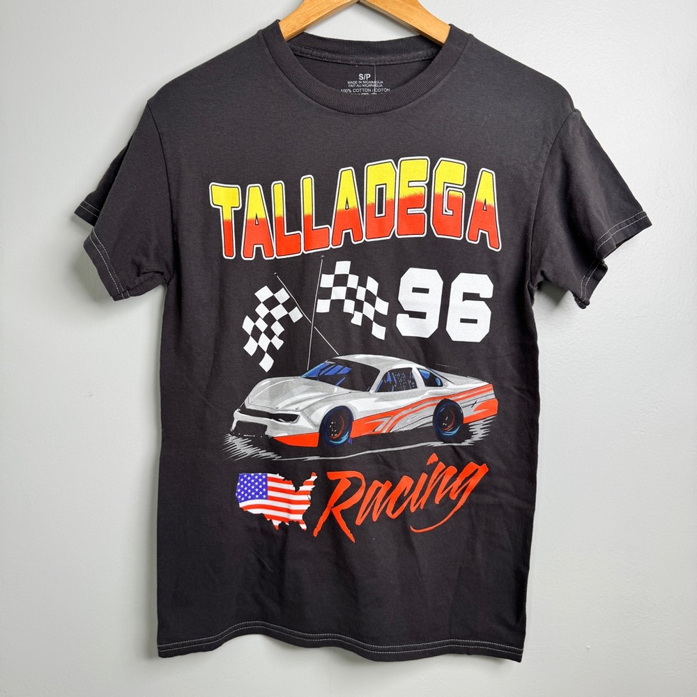 TALLADEGA RACING 96 Size Small Black 100% Cotton Short‎ Sleeve Tshirt NWT